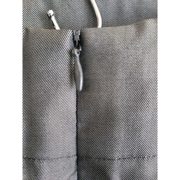 Akris Skirt Women Silver Gray Silk Blend Zipper Career Minimalist Dark Academia - Picture 3 of 6